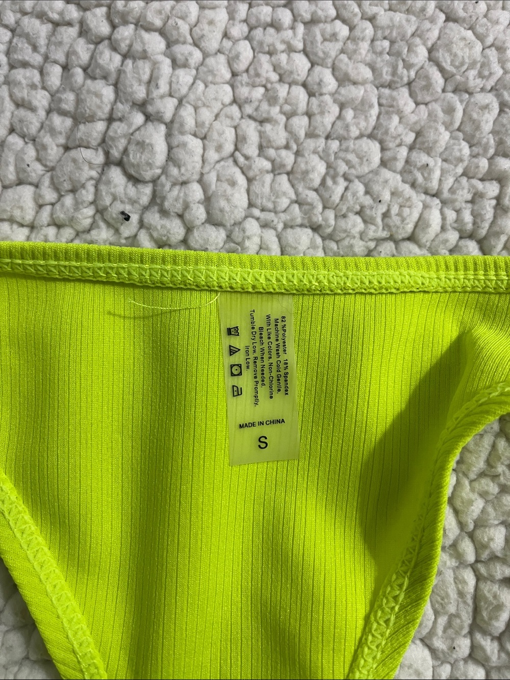 Neon Lime Ribbed Bikini Set - Picture 3 of 5